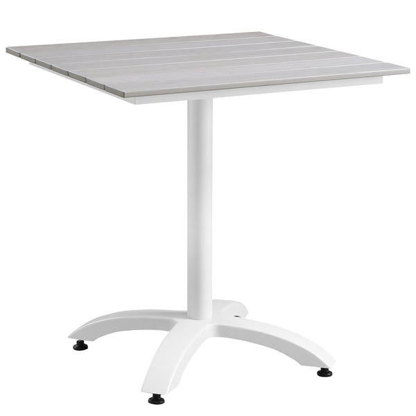 Maine 28" Outdoor Patio Dining Table - White Light Gray