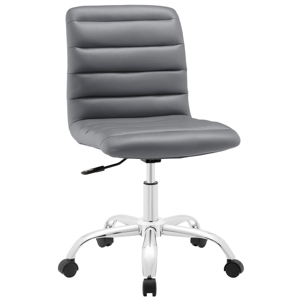 Ripple Armless Mid Back Office Chair - Gray