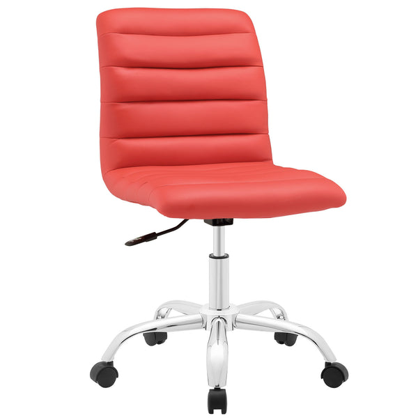 Ripple Armless Mid Back Office Chair - Red