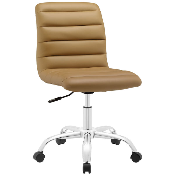 Ripple Armless Mid Back Office Chair - Tan