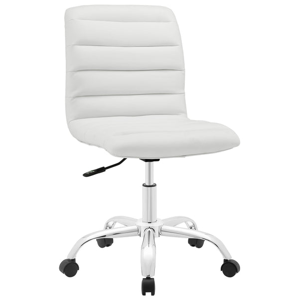 Ripple Armless Mid Back Office Chair - White