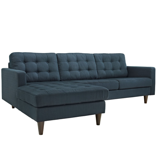 Empress Left-Facing Upholstered Sectional Sofa - Azure
