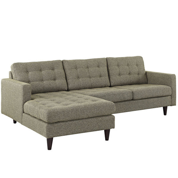Empress Left-Facing Upholstered Sectional Sofa - Oatmeal