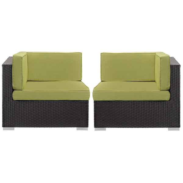 Gather Corner Sectional Outdoor Patio Set of Two - Espresso Peridot