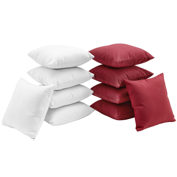 Gather Ten Piece Pillow Set - White Red