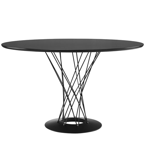 Cyclone Wood Top Dining Table - Black