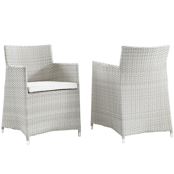 Junction Armchair Outdoor Patio Wicker Set of 2 - Gray White