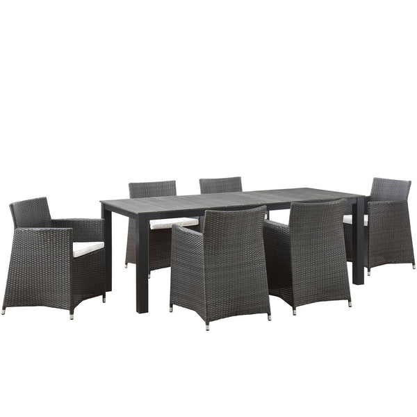 Junction 7 Piece Outdoor Patio Dining Set - Brown White