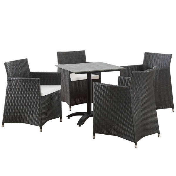Junction 5 Piece Outdoor Patio Dining Set - Brown White