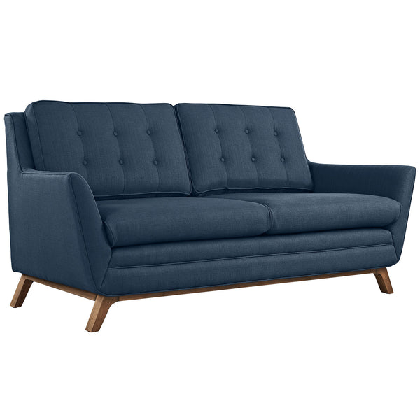 Beguile Fabric Loveseat - Azure