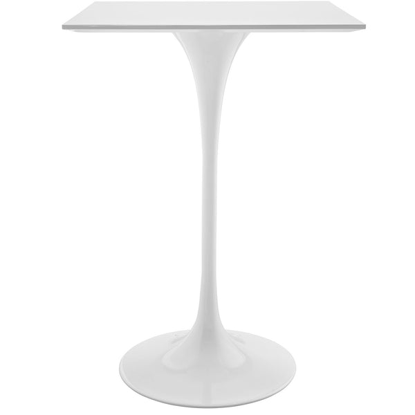 Lippa 28" Square Wood Top Bar Table - White