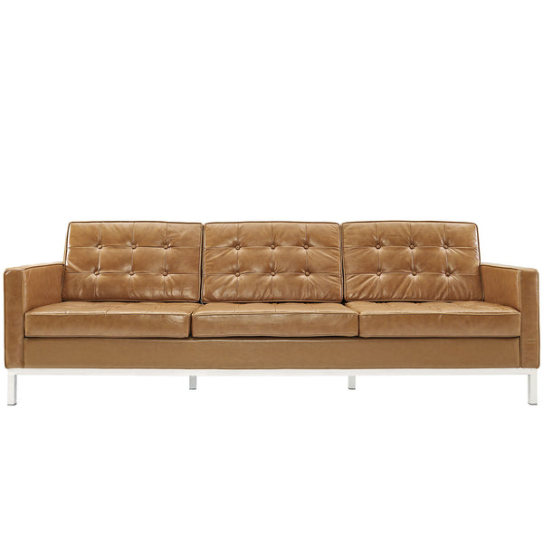 Loft Leather Sofa - Pumpkin