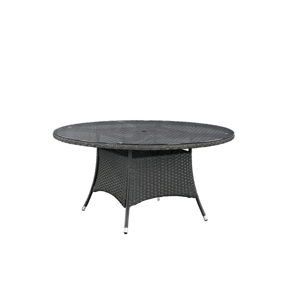 Sojourn 59" Round Outdoor Patio Dining Table - Chocolate