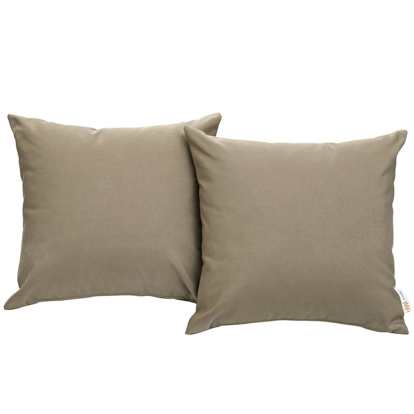 Convene Two Piece Outdoor Patio Pillow Set - Mocha