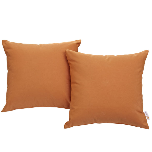 Convene Two Piece Outdoor Patio Pillow Set - Orange