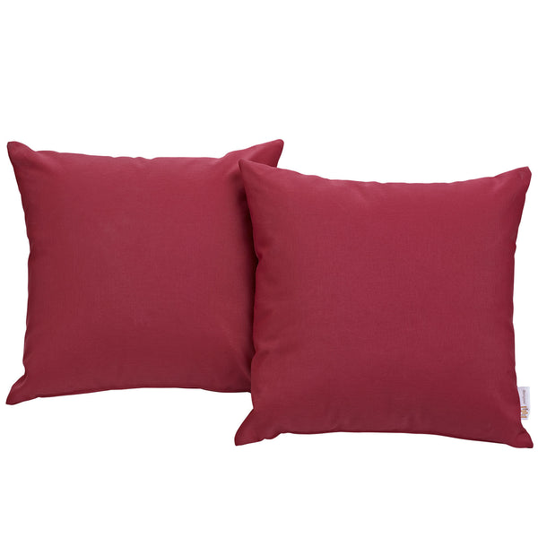 Convene Two Piece Outdoor Patio Pillow Set - Red
