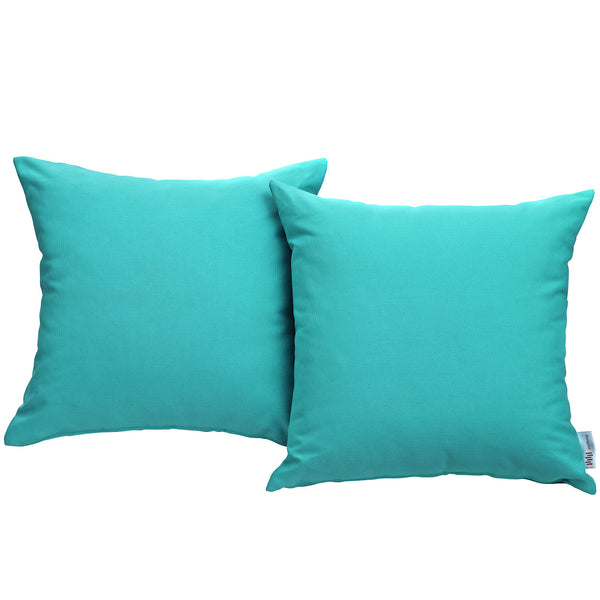 Convene Two Piece Outdoor Patio Pillow Set - Turquoise