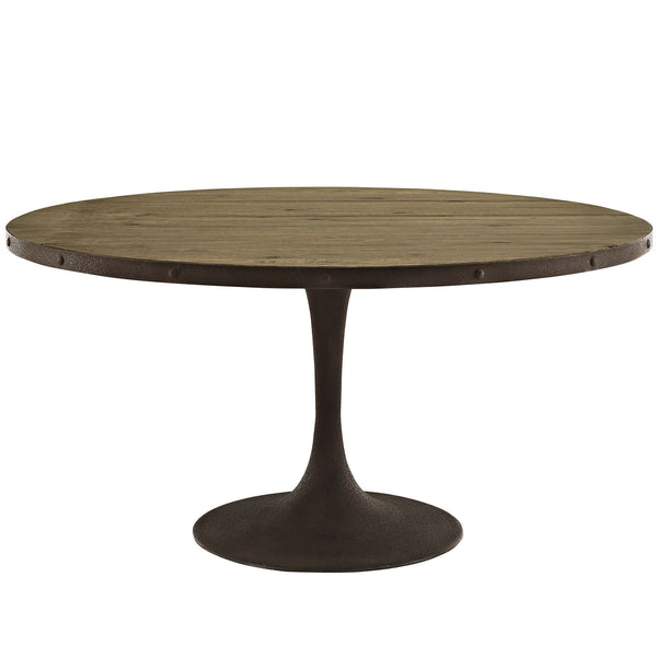 Drive 60" Round Wood Top Dining Table - Brown