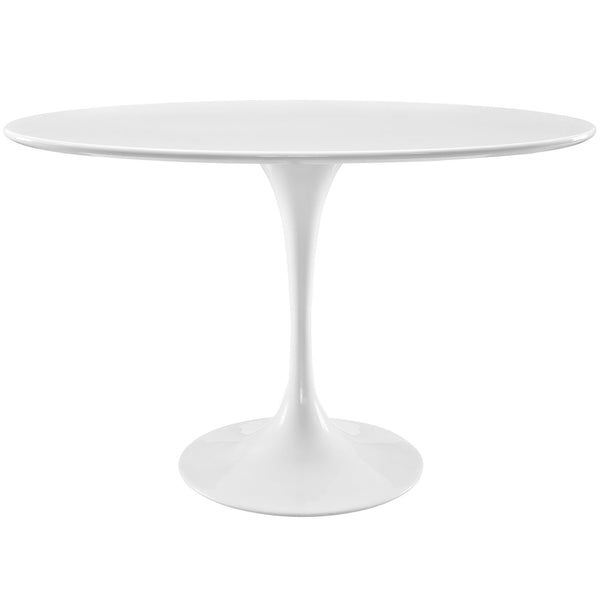 Lippa 48" Oval-Shaped Wood Top Dining Table - White