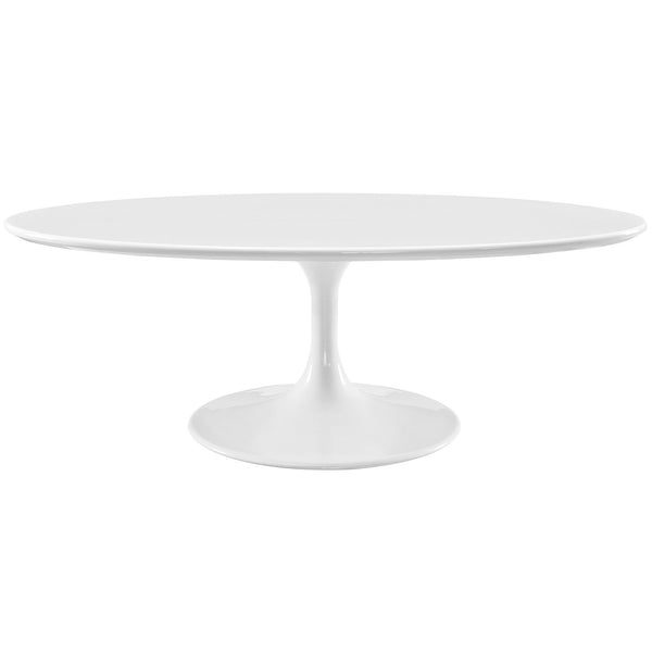 Lippa 48" Oval-Shaped Wood Top Coffee Table - White