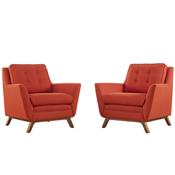 Beguile 2 Piece Fabric Living Room Set - Atomic Red