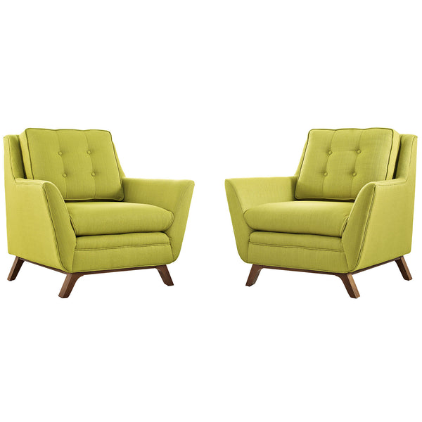 Beguile 2 Piece Fabric Living Room Set - Wheatgrass