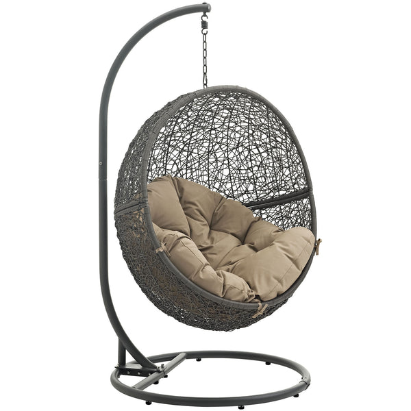 Hide Outdoor Patio Swing Chair With Stand - Gray Mocha