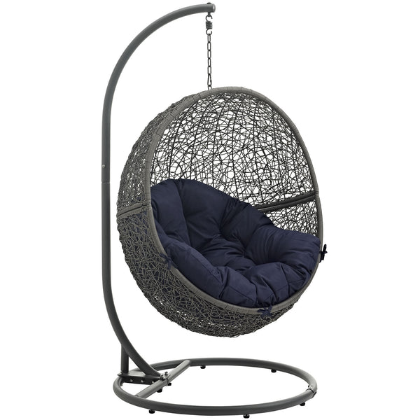 Hide Outdoor Patio Swing Chair With Stand - Gray Navy
