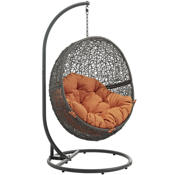 Hide Outdoor Patio Swing Chair With Stand - Gray Orange