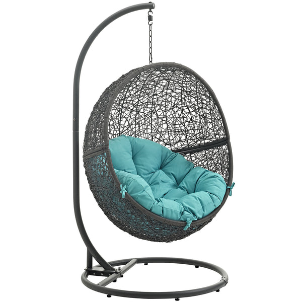 Hide Outdoor Patio Swing Chair With Stand - Gray Turquoise