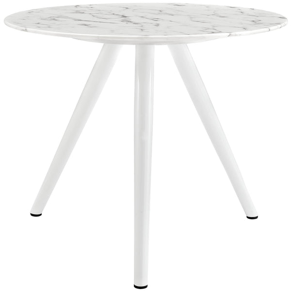 Lippa 36" Artificial Marble Dining Table with Tripod Base - White