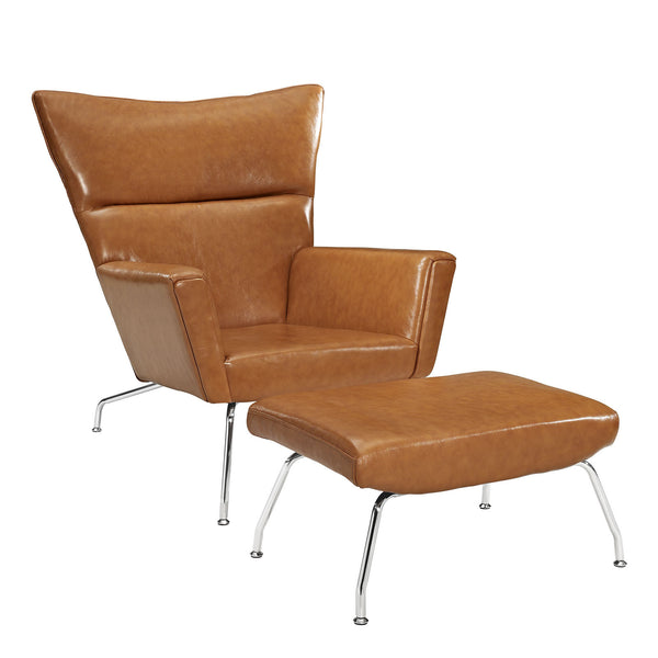Class Leather Lounge Chair - Tan