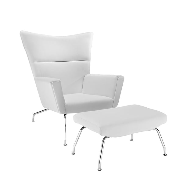 Class Leather Lounge Chair - White
