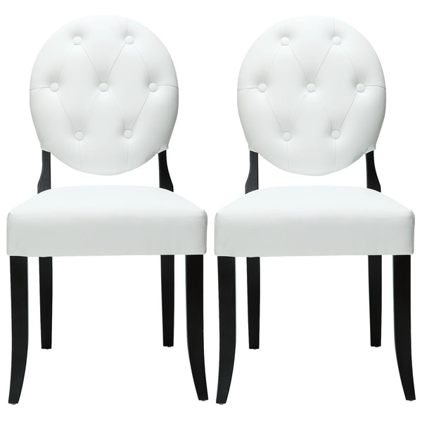 Button Dining Chairs Set of 2 - White