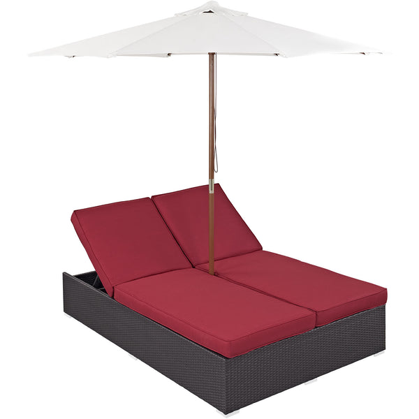 Arrival Outdoor Patio Chaise - Espresso Red