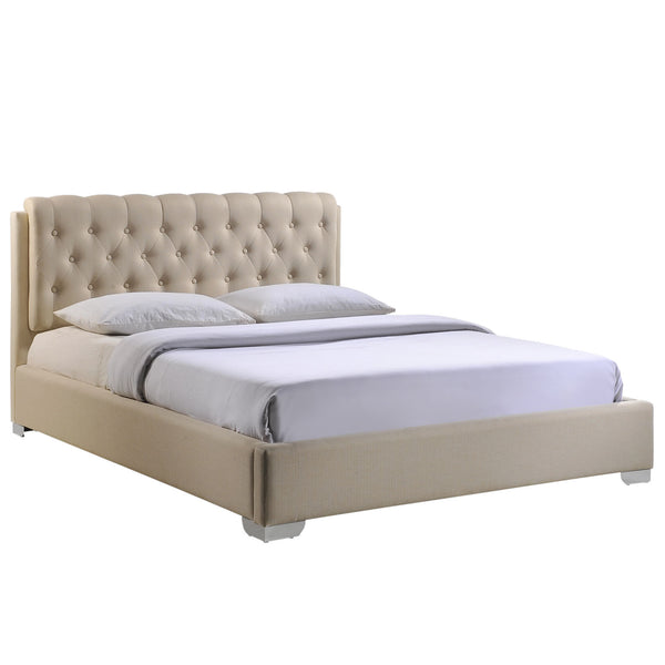 Amelia Queen Fabric Bed - Beige