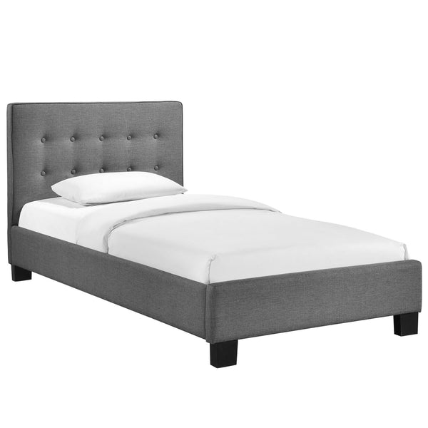 Caitlin Twin Fabric Bed - Gray