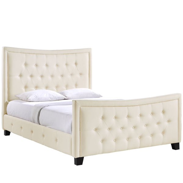 Claire Queen Bed - Ivory