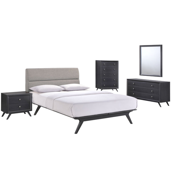 Addison 5 Piece Queen Bedroom Set - Black Gray