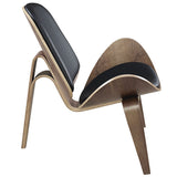 Woodward Wing Lounge Chair - WALNUT/BLACK