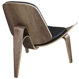 Woodward Wing Lounge Chair - WALNUT/BLACK