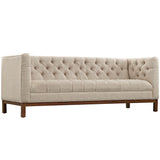 Anna Fabric Mid Century Modern Style Sofa - BEIGE