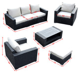 7 Piece Outdoor Patio Sofa Set - Gray w/ Light Brown Cushion